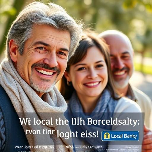 Captura de pantalla de un spot publicitario para un banco local con una familia sonriendo.